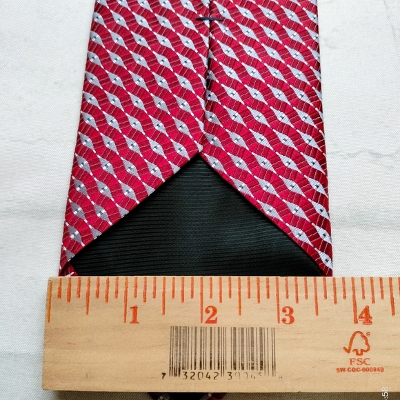 Ike Behar New York Imported Silk Tie Necktie Geometric Jacquard USA - Picture 9 of 13